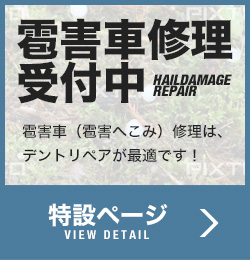 [雹害車修理受付中]雹害車（雹害へこみ）修理は、デントリペアが最適です！